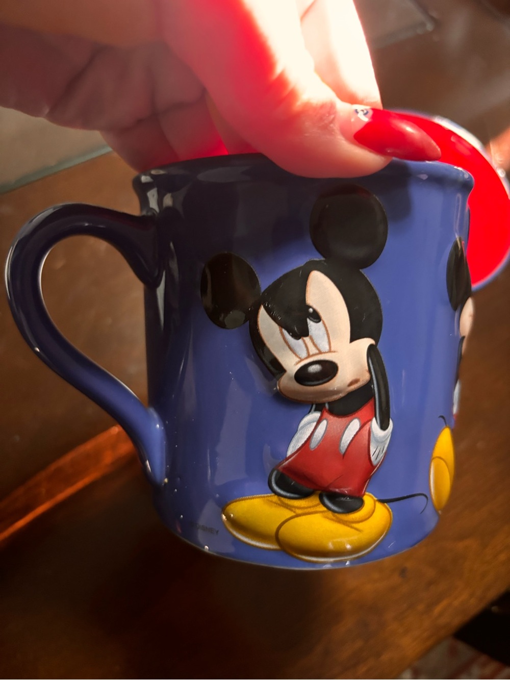 Disney Blue Mickey Mouse Ceramic Coffee Mug with Yellow Accents